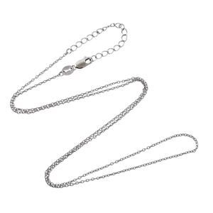 Vintage Sterling Silver 925 Cable Chain Necklace 18"-20"